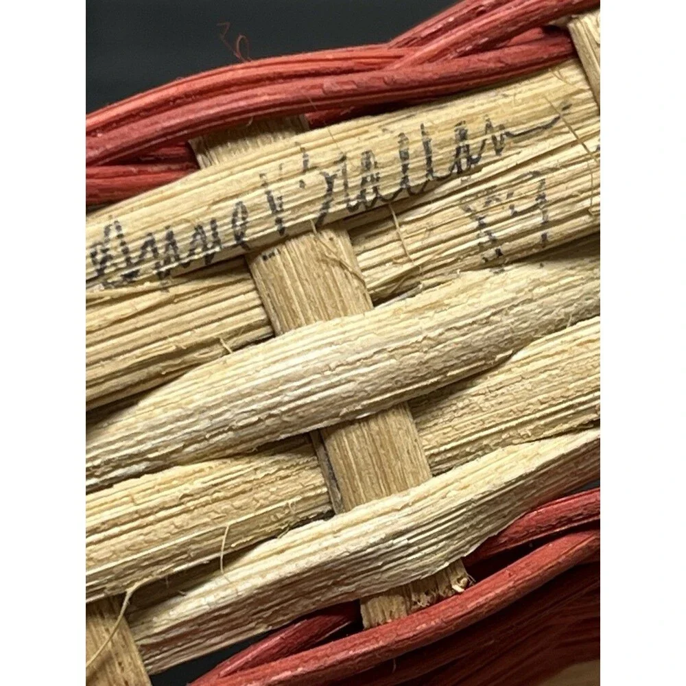 Vtg Patriotic Americana Woven Nesting Basket USA Flag Rustic Country Home Decor